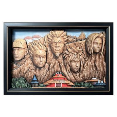 火影集結「火影岩」 Naruto Rock 3D Poster Art Frame Custom Paper Sculpture Shadow Box